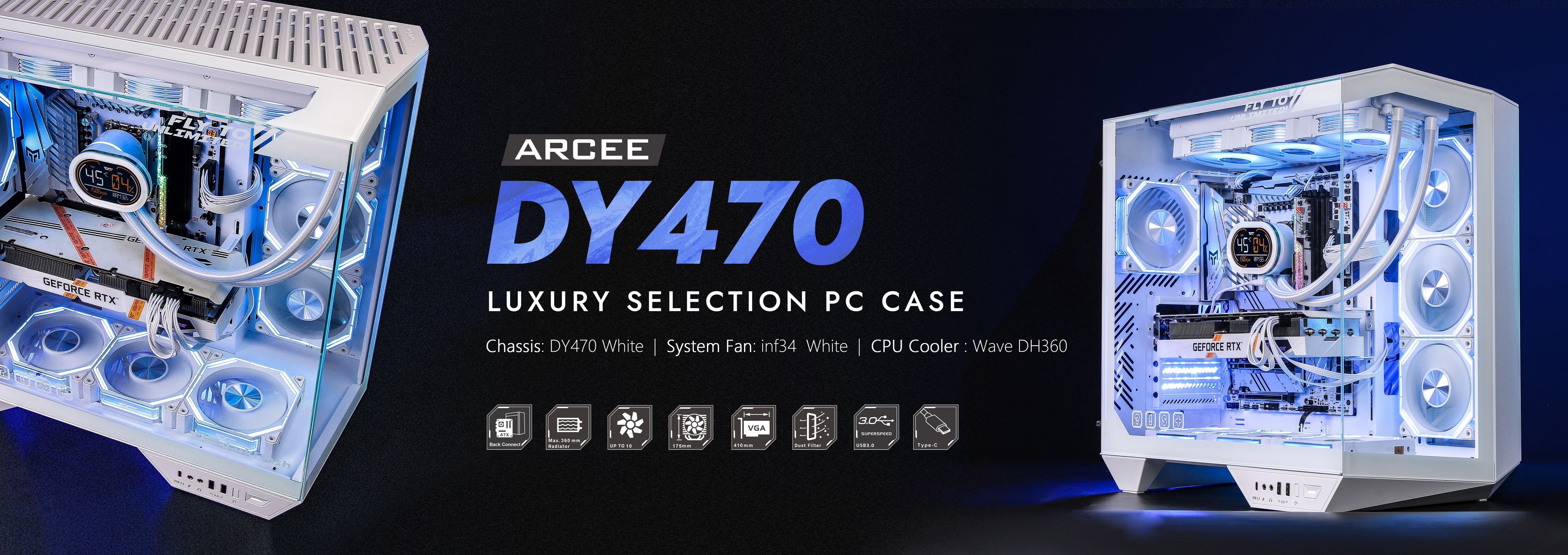 DY470 Luxury selection PC Case, back-connect motherboard supported